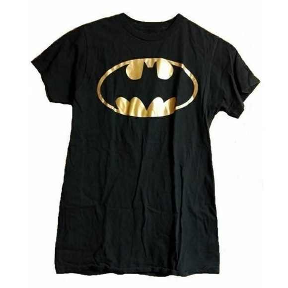 Black Batman T-Shirt Cap Sleeve Size Small/Medium - Picture 1 of 4
